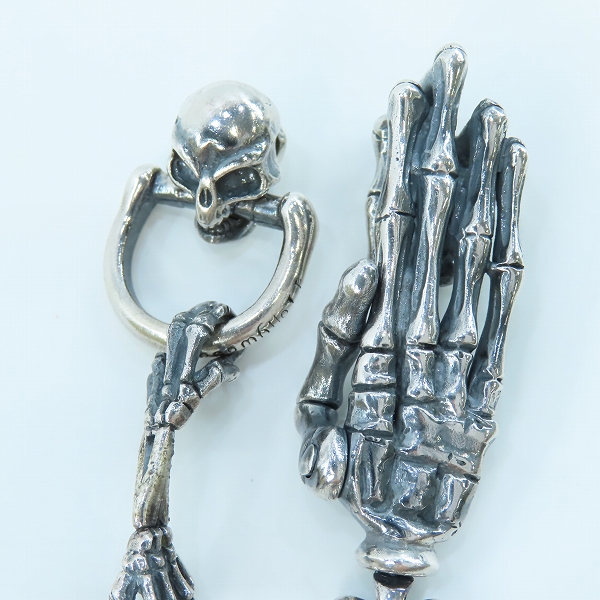 実際に弊社で買取させて頂いたNECROMANCE/ネクロマンス ボーンハンドwリングウォレットチェーン＋ウォレットリングwスカルの画像 1枚目