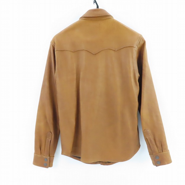 実際に弊社で買取させて頂いたTHE FLAT HEAD/ザ フラットヘッド レザージャケット/ライダース 鹿革 スナップボタン/40の画像 1枚目