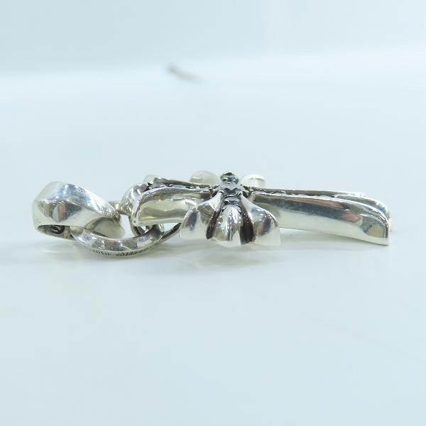 実際に弊社で買取させて頂いたCHROME HEARTS/クロムハーツ CH CRS SML W/BALE P/D/スモールCHクロスベイル パヴェダイヤ/アフターダイヤの画像 4枚目