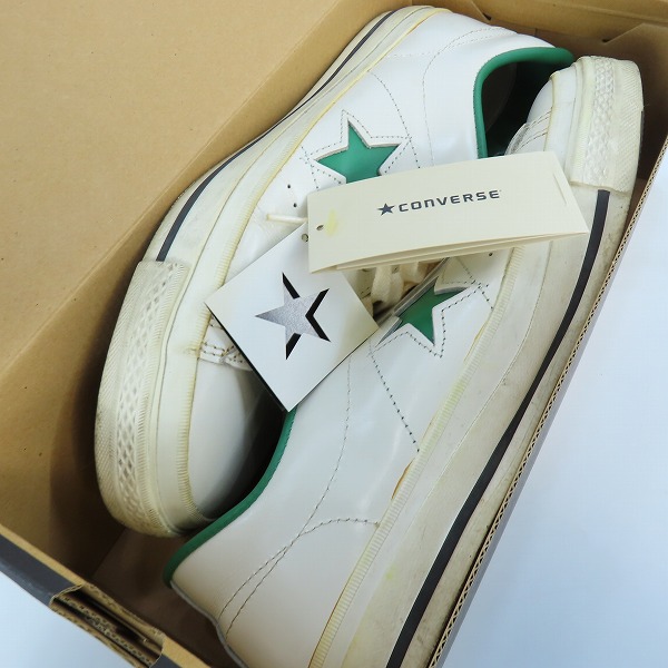 実際に弊社で買取させて頂いたCONVERSE/コンバース ONE STAR OX ローカットスニーカー ホワイト×グリーン/9.5の画像 8枚目