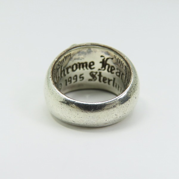 実際に弊社で買取させて頂いたCHROME HEARTS/クロムハーツ ハートインバンド リングwパヴェダイヤ 8号の画像 3枚目