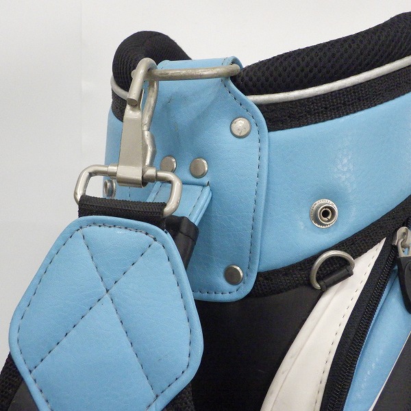 実際に弊社で買取させて頂いた【フード無し】Titleist/タイトリスト CB-151 5分割キャディバッグ ブラックｘライトブルーの画像 4枚目