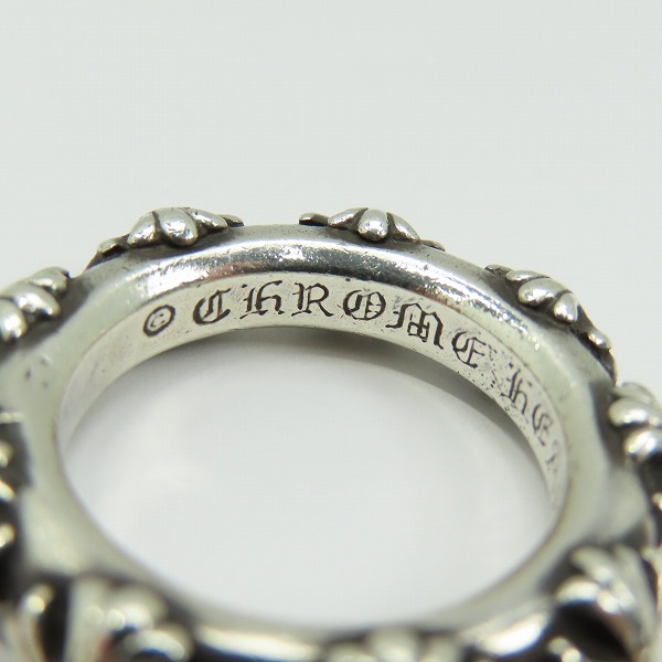 実際に弊社で買取させて頂いたCHROME HEARTS/クロムハーツ CROSS BAND RING/クロスバンドリング 19号の画像 6枚目