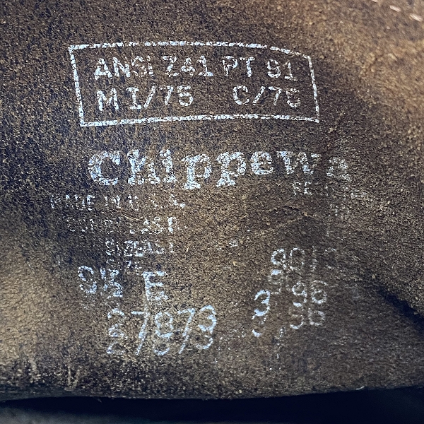 実際に弊社で買取させて頂いたCHIPPEWA/チペワ レザーショートエンジニアブーツ ブラウン 27873/9.5Eの画像 6枚目