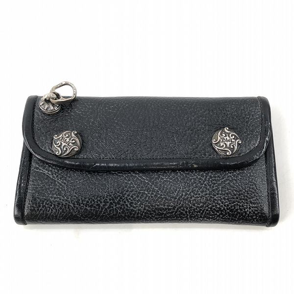 実際に弊社で買取させて頂いたBill Wall Leather/BWL/ビルウォールレザー コンチョボタン ロングウォレット w/ウォレットリング