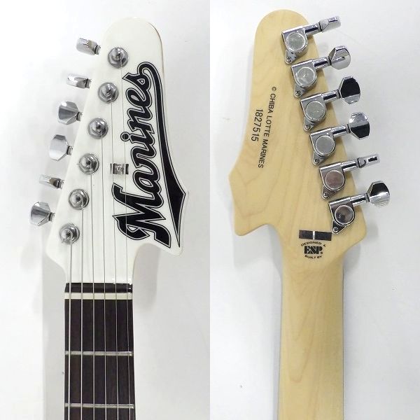 実際に弊社で買取させて頂いた★ESP/イーエスピー 千葉ロッテマリーンズ マーくん アンプ内蔵 エレキギター ストラップ・認定証・ケース付の画像 4枚目