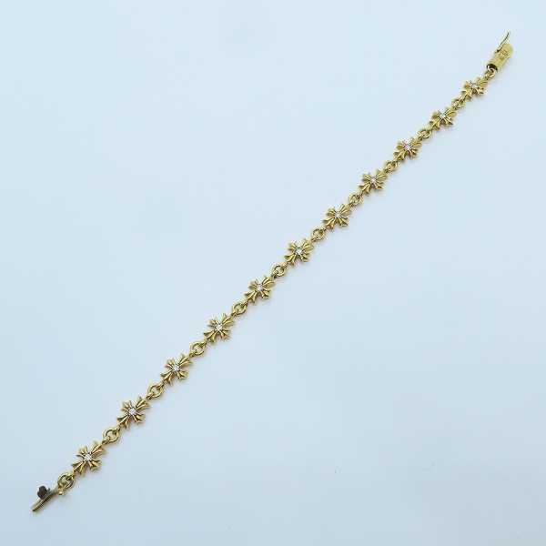 実際に弊社で買取させて頂いたCHROME HEARTS/クロムハーツ 22K タイニーE CHプラス ブレスレット 11リンク ｗ/両面ダイヤパヴェの画像 8枚目