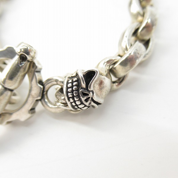 実際に弊社で買取させて頂いた【ギャラ付】STARLINGEAR/スターリンギア ラージプレーン リンクｗ/タイニースカル ブレスレットの画像 1枚目