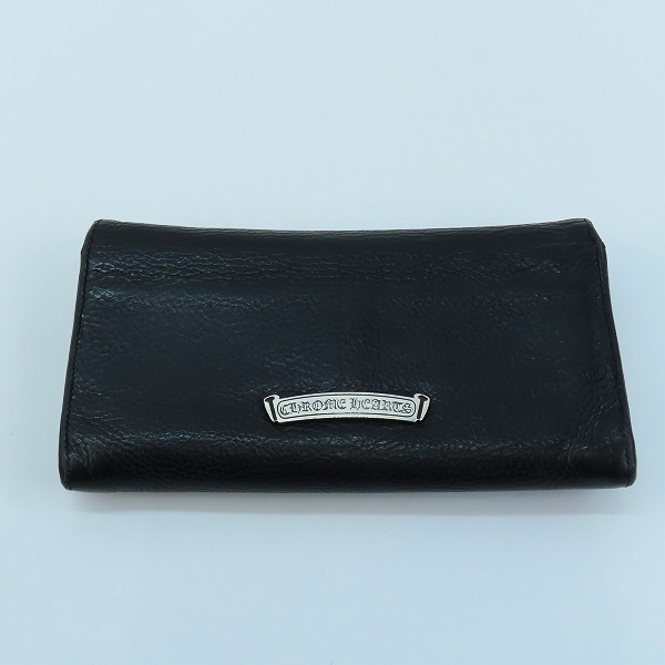 実際に弊社で買取させて頂いたCHROME HEARTS/クロムハーツ JUDY ジュディ ヘビーレザー ロングウォレット クロスボタンの画像 1枚目