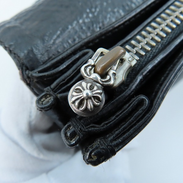実際に弊社で買取させて頂いたCHROME HEARTS/クロムハーツ JUDY ジュディ ヘビーレザー ロングウォレット クロスボタンの画像 7枚目