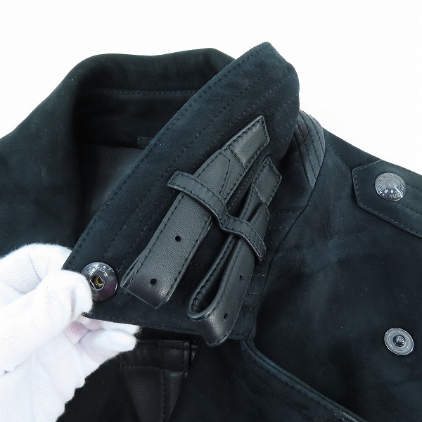 実際に弊社で買取させて頂いたTOM FORD/トムフォード スエード レザー ダブル ライダース ジャケット 3 BE420 TFL528/50の画像 2枚目