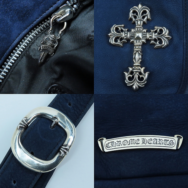 実際に弊社で買取させて頂いたCHROME HEARTS/クロムハーツ MESSENGER BAG SWEDE FILIGREE CROSS/ラージフィリグリークロス ショルダーバッグの画像 6枚目