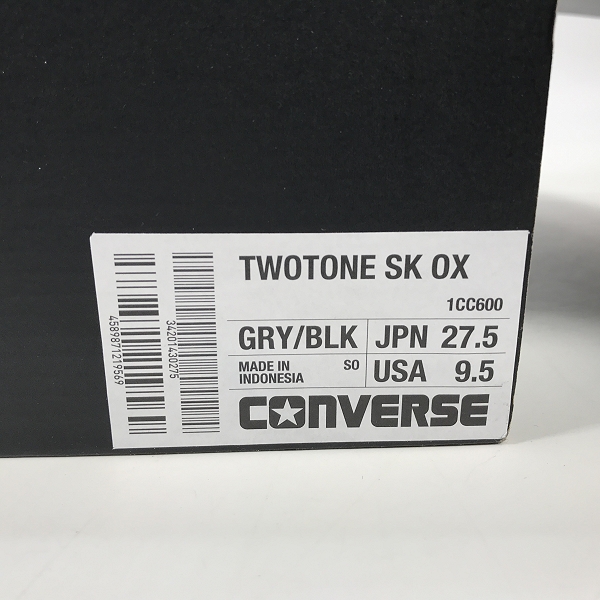 実際に弊社で買取させて頂いたCONVERSE/コンバース SKATEBOARDING/TWOTONE SK OX/ローカットスニーカー 1CC600/27.5の画像 9枚目