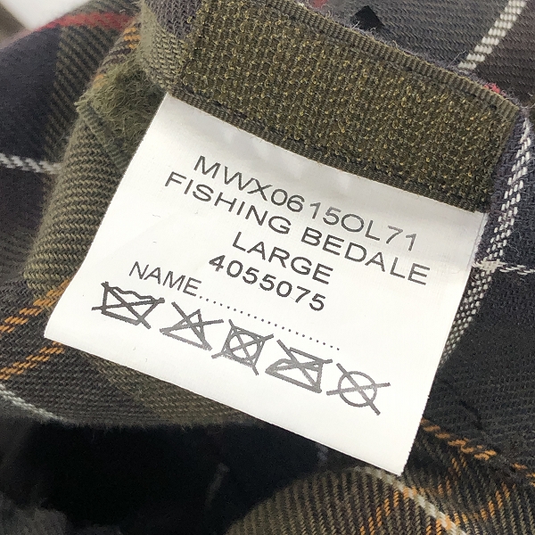 実際に弊社で買取させて頂いたBARBOUR/バブアー FISHING BEDALE JACKET/ビデイル ジャケット Lの画像 4枚目