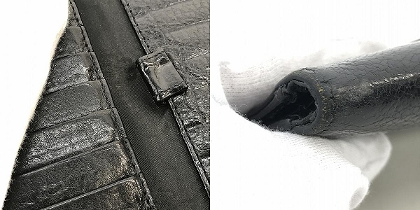 実際に弊社で買取させて頂いた【インボイス原本】CHROME HEARTS/クロムハーツ WAVE CROSS BALL ウェーブ ウォレット クロスボールボタン 長財布の画像 7枚目