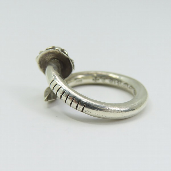 実際に弊社で買取させて頂いたCHROME HEARTS/クロムハーツ ネイルリング クロスボール 3-4号の画像 3枚目