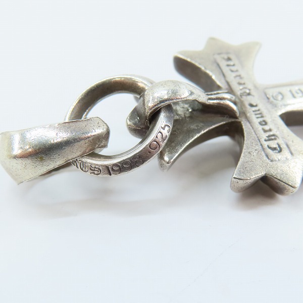 実際に弊社で買取させて頂いたCHROME HEARTS/クロムハーツ CH CRS SML W/BALE スモールCHクロス ペンダントw/プレーンベイルの画像 6枚目