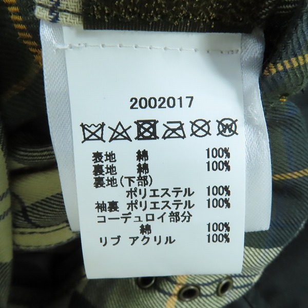 実際に弊社で買取させて頂いたBarbour/バブアー BEDALE WAX JACKET/ビデイルワックスジャケット LWX0731SG51/34の画像 4枚目