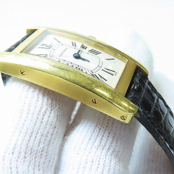 実際に弊社で買取させて頂いたCARTIER/カルティエ  タンクアメリカン SM クオーツ 18K 1710【動作未確認】の画像 6枚目