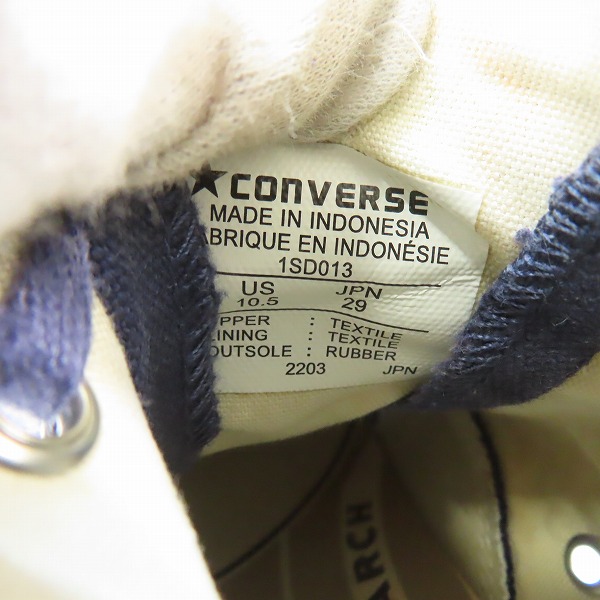 実際に弊社で買取させて頂いたCONVERSE ADDICT/コンバース アディクト  x GOD SELECTION XXX//ゴッドセレクション huck Taylor CANBAS TX 1SD013/29の画像 5枚目