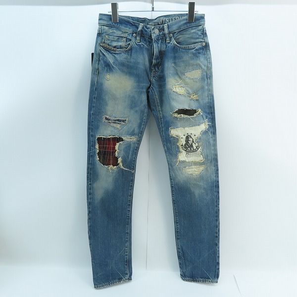 実際に弊社で買取させて頂いた【未使用】HYSTERIC GLAMOUR/ヒステリックグラマー スタッズ ダメージ加工 ボタンフライ デニムパンツ 0243AP04/W29