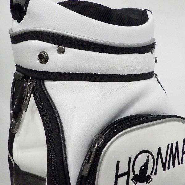 実際に弊社で買取させて頂いたHONMA/ホンマ ゴルフ 4分割キャディバッグ ホワイトｘブラックｘグレーの画像 4枚目