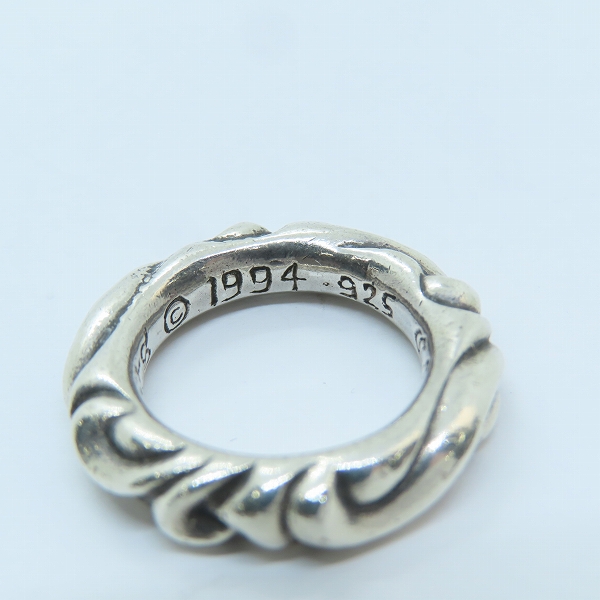 実際に弊社で買取させて頂いたCHROME HEARTS/クロムハーツ スクロールバンドリング 6.5号の画像 8枚目