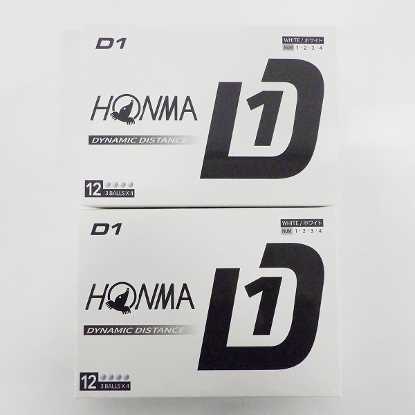 実際に弊社で買取させて頂いた【未使用】HONMA/ホンマ D1 DYNAMIC DISTANCE ゴルフボール  ホワイト 2ダースの画像 2枚目