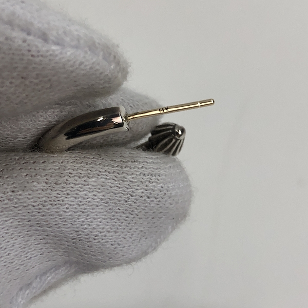 実際に弊社で買取させて頂いたCHROME HEARTS/クロムハーツ HOOP PLAIN プレーンフープピアスの画像 5枚目