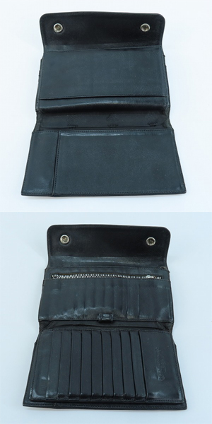 実際に弊社で買取させて頂いたCHROME HEARTS/クロムハーツ WAVE/ウェーブウォレット クロスボタン/長財布の画像 3枚目