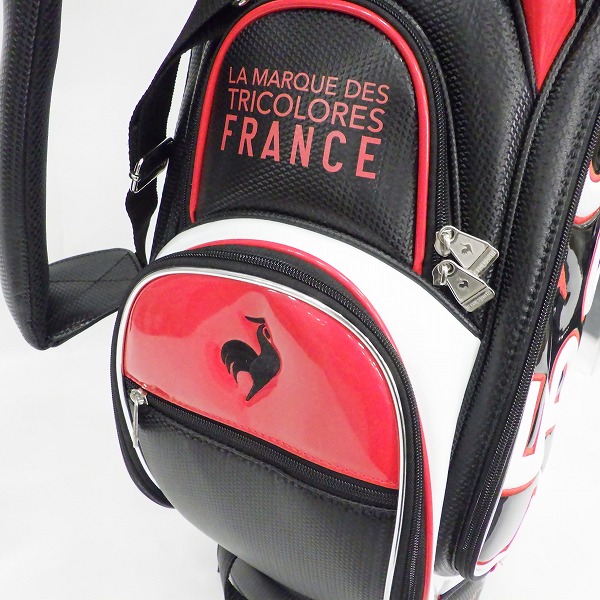 実際に弊社で買取させて頂いたle coq sportif/ルコック スポルティフ QQBTJJ03  9.5型 6分割キャディバッグ ブラック×レッドの画像 7枚目