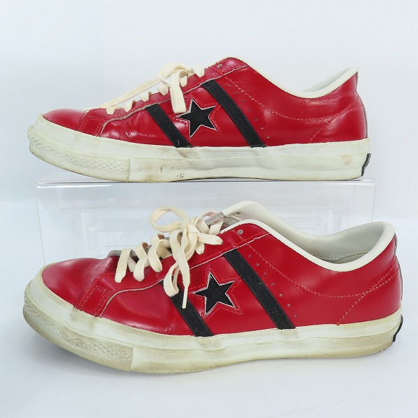 実際に弊社で買取させて頂いたCONVERSE/コンバース JACK STAR RETRO /ジャックスター レトロ レッド/ブラック/9.5の画像 3枚目