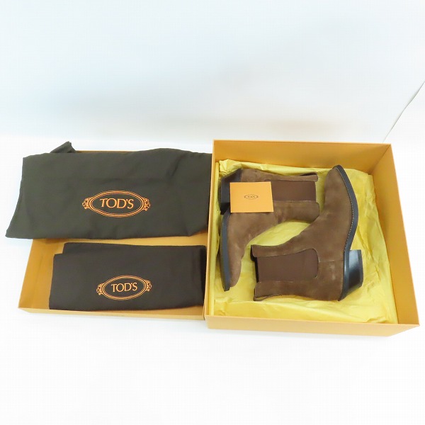 実際に弊社で買取させて頂いたTOD'S/トッズ スエード サイドゴアブーツ ブラウン/5の画像 8枚目