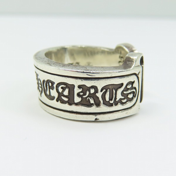 実際に弊社で買取させて頂いたCHROME HEARTS/クロムハーツ スクロールラベル リング ラージ/19-20号の画像 2枚目