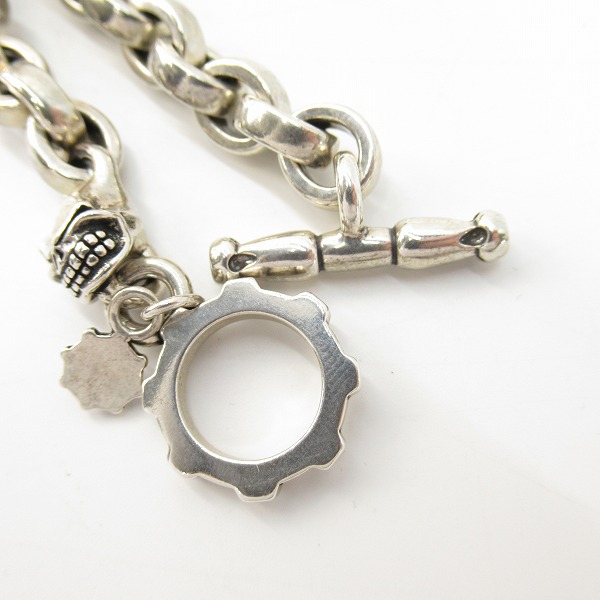 実際に弊社で買取させて頂いた【ギャラ付】STARLINGEAR/スターリンギア ラージプレーン リンクｗ/タイニースカル ブレスレットの画像 4枚目