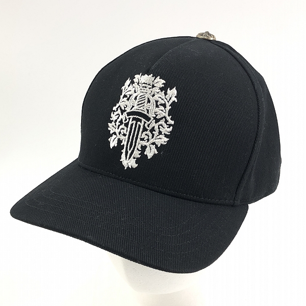 実際に弊社で買取させて頂いた【JPタグ】CHROME HEARTS/クロムハーツ ダガー ホワイト刺繍 キャップ/帽子