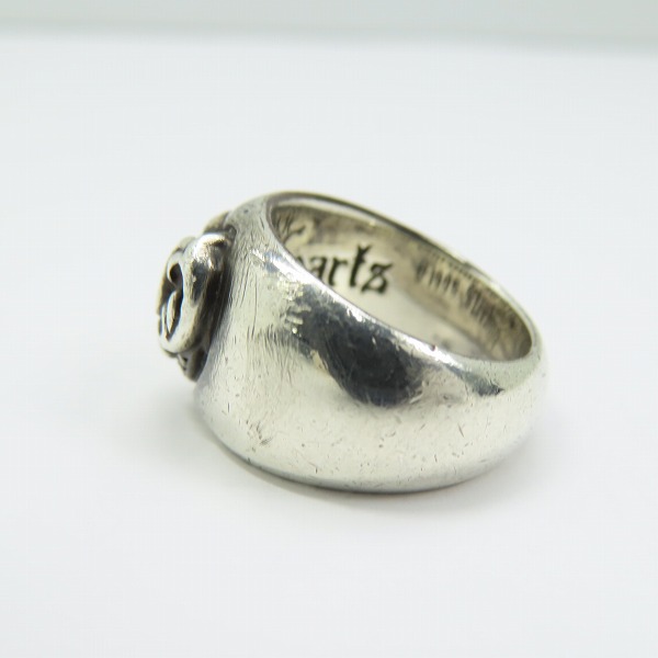 実際に弊社で買取させて頂いたCHROME HEARTS/クロムハーツ ハートインバンド リングwパヴェダイヤ 8号の画像 2枚目