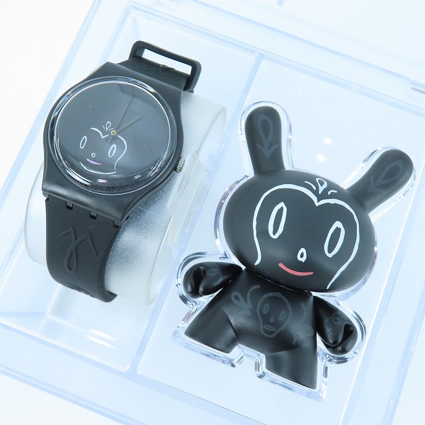 実際に弊社で買取させて頂いたKIDROBOT/キッドロボット Swatch/スウォッチ BASEMAN フィギュア付き クオーツ腕時計【動作未確認】