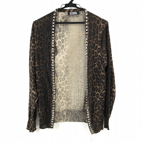 実際に弊社で買取させて頂いたHYSTERIC GLAMOUR/ヒステリックグラマー レオパード スタッズ カーディガン 0223ND12/S
