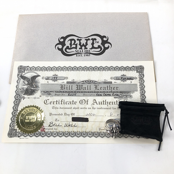 実際に弊社で買取させて頂いた【ギャラ付き】Bill Wall Leather/BWL/ビルウォールレザー ニュー クロス リング/21-21.5号の画像 9枚目