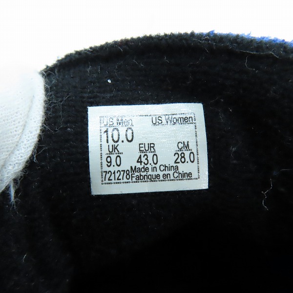 実際に弊社で買取させて頂いたVANS/バンズ スリッポン スニーカー/シューズ ブルー×ブラック 721278/28.0の画像 5枚目