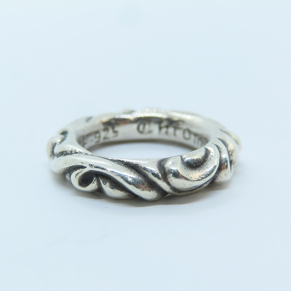 実際に弊社で買取させて頂いたCHROME HEARTS/クロムハーツ スクロールバンドリング 6.5号の画像 4枚目