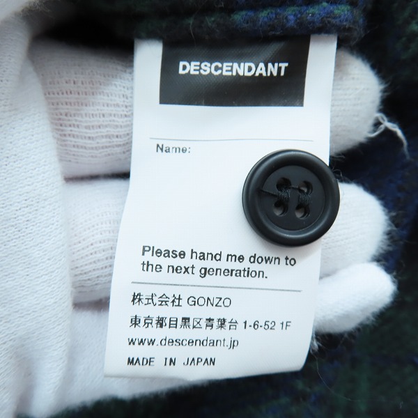 実際に弊社で買取させて頂いたDESCENDANT/ディセンダント タータンチェック シャツジャケット/3の画像 3枚目