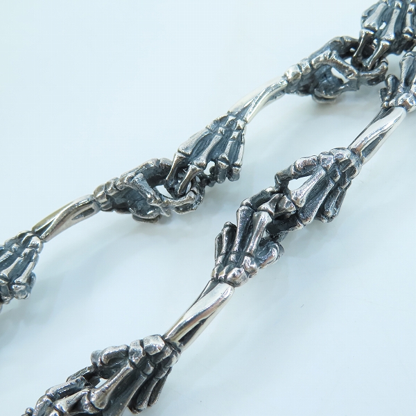 実際に弊社で買取させて頂いたNECROMANCE/ネクロマンス ボーンハンドwリングウォレットチェーン＋ウォレットリングwスカルの画像 6枚目