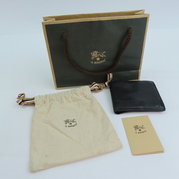 実際に弊社で買取させて頂いたIL BISONTE/イルビゾンテ レザー 二つ折り財布/ウォレットの画像 9枚目