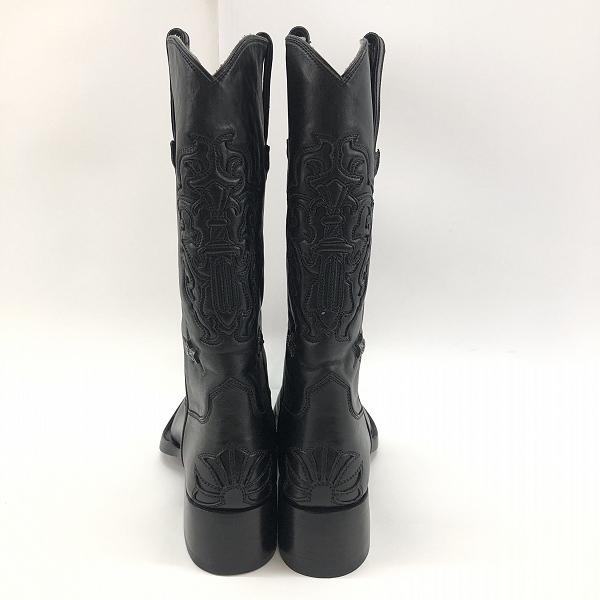 実際に弊社で買取させて頂いたCHROME HEARTS/クロムハーツ COWBOY WESTERN/カウボーイウエスタン スターコンチョ レザーブーツ ブラック M10の画像 1枚目