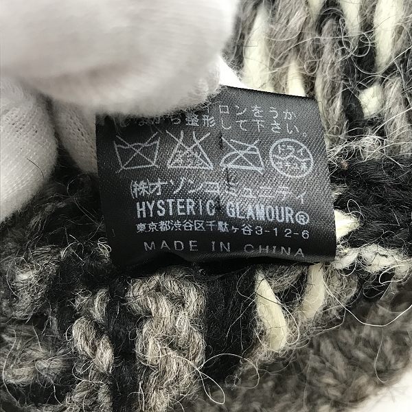 実際に弊社で買取させて頂いたHYSTERIC GLAMOUR/ヒステリックグラマー カウチン ニットベスト 総柄 0203NV01 Lの画像 4枚目