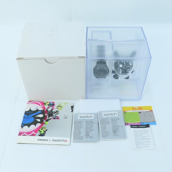 実際に弊社で買取させて頂いたKIDROBOT/キッドロボット Swatch/スウォッチ BASEMAN フィギュア付き クオーツ腕時計【動作未確認】の画像 9枚目
