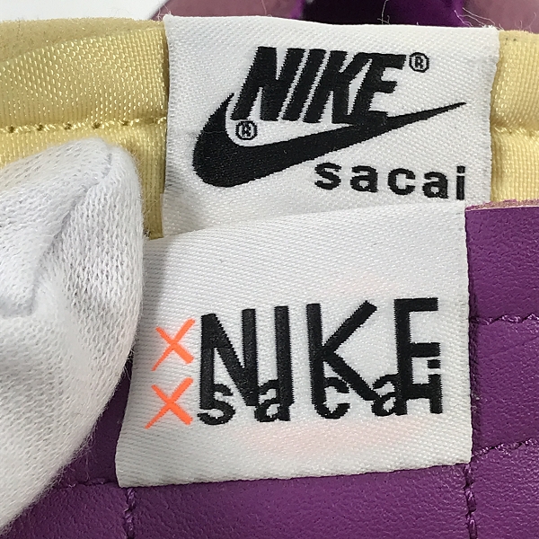 実際に弊社で買取させて頂いたNIKE×KAWS×SACAI/ナイキ×カウズ×サカイ BLAZER LOW/ブレーザーロー パープルダスク DM7901-500/27.5の画像 6枚目