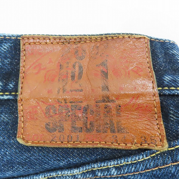 実際に弊社で買取させて頂いたEVIS/エビス/エヴィス Lot 2001 No1 SPECIAL ボタンフライ デニムパンツ/ジーンズ 34×35の画像 3枚目